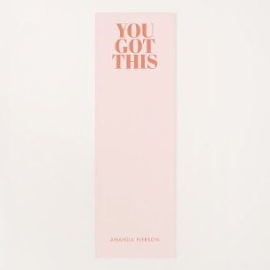 Pink Red Retro Custom Typography Yoga Mat