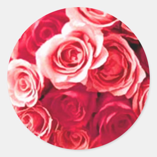Pink & Red Rose Envelope Seal Stickers (Front)