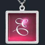 Pink Red Ruby Gem  Monogram Silver Plated Necklace<br><div class="desc">Elegant and unique design  with gemstone. Very accurated nurbs modelling and rendering in 3D Studio Max by Bulgan Lumini .Part from series Hyper Talismans.</div>
