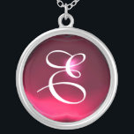 Pink Red Ruby Gem  Monogram Silver Plated Necklace<br><div class="desc">Elegant and unique design  with gemstone. Very accurated nurbs modelling and rendering in 3D Studio Max by Bulgan Lumini .Part from series Hyper Talismans.</div>