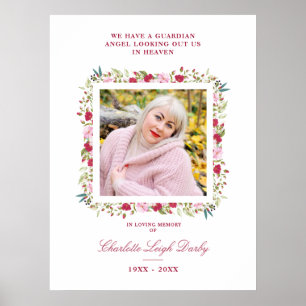 Pink & Red Shades Botanical Floral Garland Photo Poster