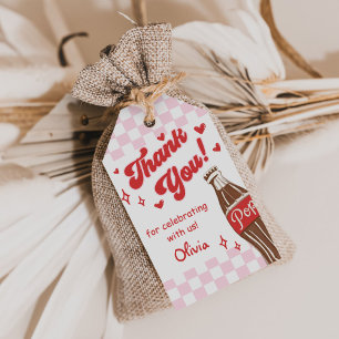 Pink Red She's Ready to Pop Baby Shower Gift Tags