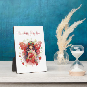 Pink Red Strawberry Fairy Love Photo Display  Plaque