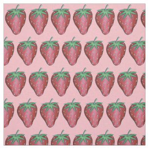 Pink Red Strawberry Summer Berries Garden Berry Fabric