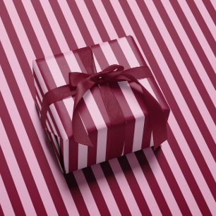 Pink red stripe Christmas Wrapping paper