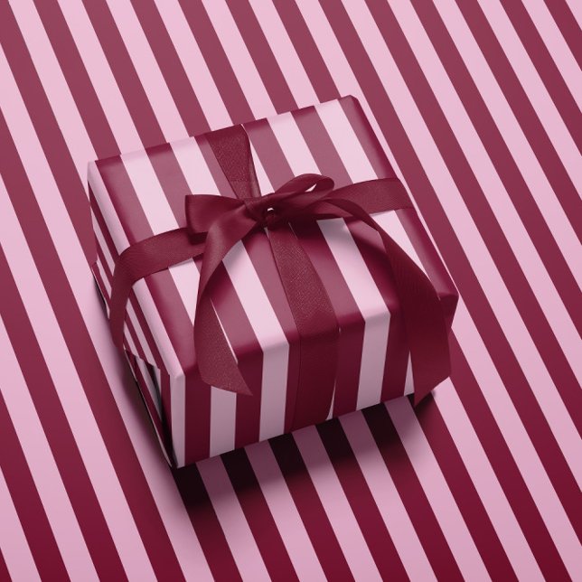 Pink red stripe Christmas Wrapping paper (Creator Uploaded)