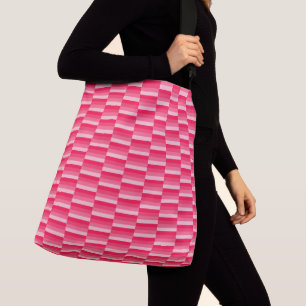 Pink Red Striped Pattern Crossbody Bag