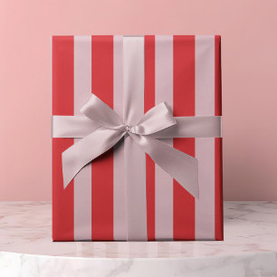 Pink & Red Striped Wrapping Paper