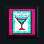 Pink Red Teal Retro Martini Gift Box<br><div class="desc">Pink Red Teal Retro Martini</div>