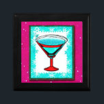 Pink Red Teal Retro Martini Gift Box<br><div class="desc">Pink Red Teal Retro Martini</div>