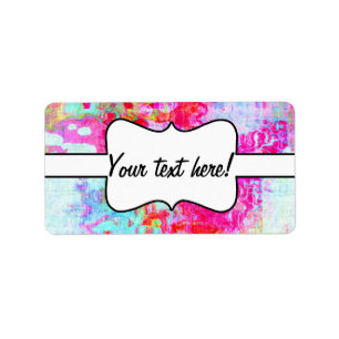 Pink red texture label