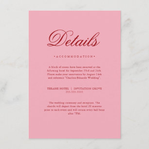 Pink Red Valentines Elegant Neutral Details Card