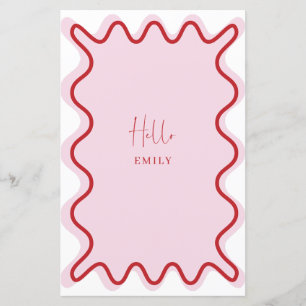 Pink Red Vibrant Border menu card with name