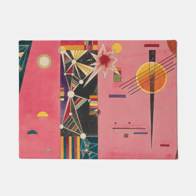 Pink Red Wassily Kandinsky Doormat (Front)