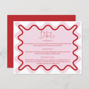 Pink Red Wavy Border Details Enclosure Card