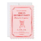 Pink Red Whimsical Funky Quirky  30 th Birthday