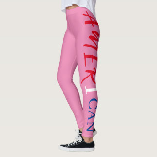 Pink Red White Blue Black Woman African America Leggings