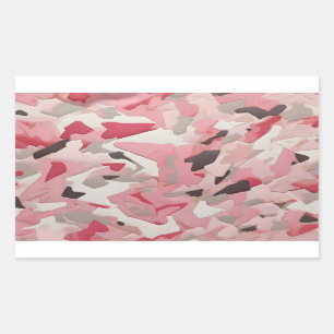 pink red white grey camouflage rectangular sticker