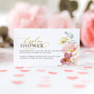 Pink & Red Wildflowers Display Shower Ticket Enclosure Card
