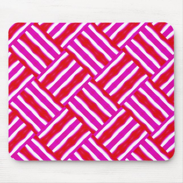 Pink Red Woven Mouse Mat (Front)