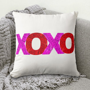 Pink Red XOXO Valentine’s Day Bold Modern Graphic  Cushion