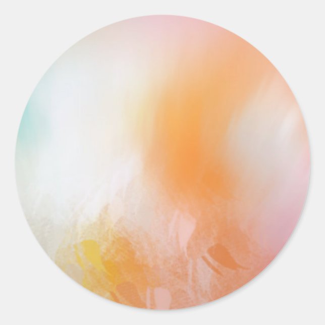 Pink Red Yellow Blue Colourful Abstract Template Classic Round Sticker (Front)