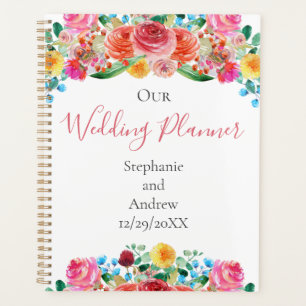 Pink Red Yellow Blue Floral Elegant Wedding Planner
