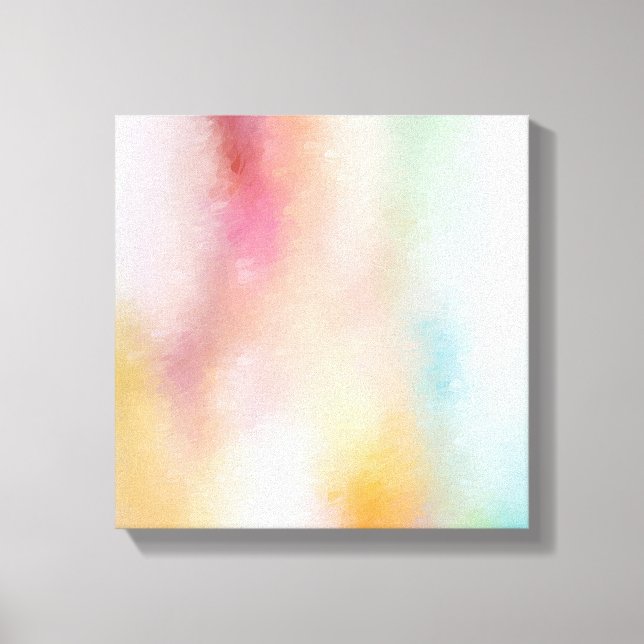 Pink Red Yellow Blue Purple Green Modern Abstract Canvas Print (Front)