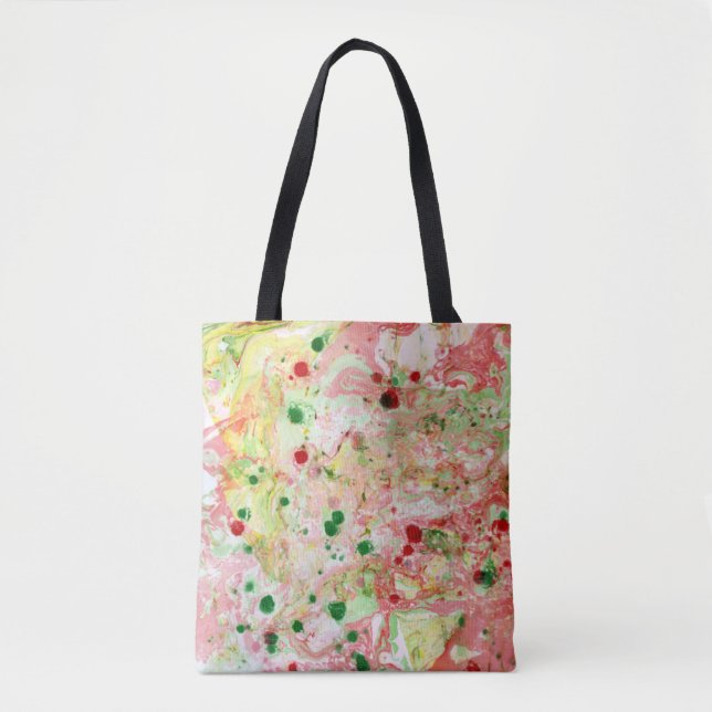Pink Red Yellow Green Modern Abstract Template Tote Bag (Front)