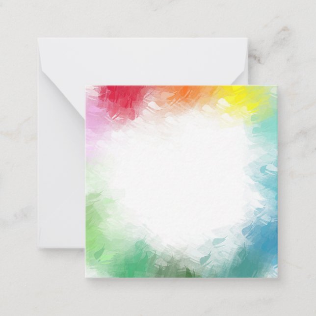 Pink Red Yellow Orange Blue Green Abstract Rainbow Card (Front)