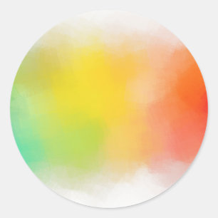 Pink Red Yellow Orange Blue Green Custom Colourful Classic Round Sticker
