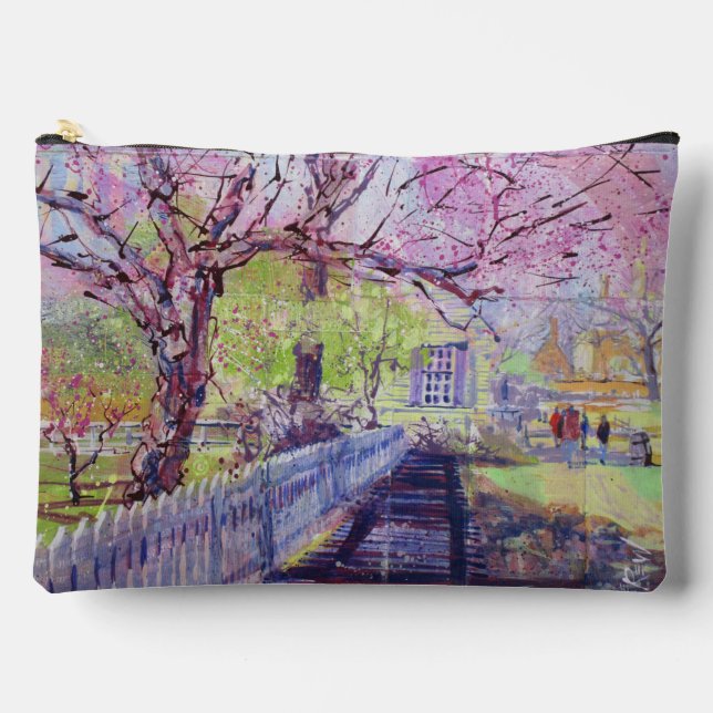 Pink Redbud Tree Blossoms At Williamsburg Virginia Accessory Pouch (Front)