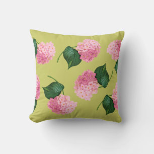 Pink Redoute Hydrangea Pillow