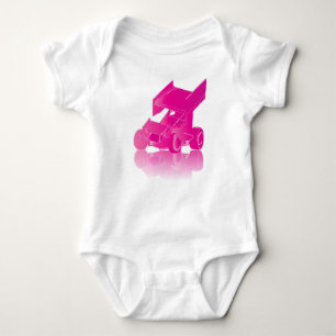 Pink Reflection Winged Sprint Car Baby Bodysuit