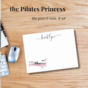 Pink Reformer Personalised Pilates Princess Name  Post-it Notes