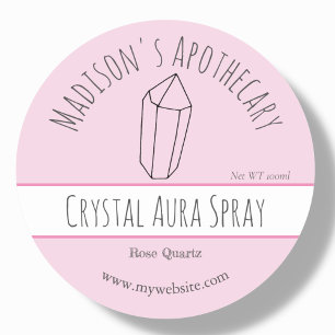 Pink   Reiki Crystal Product Labels
