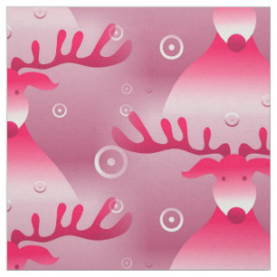 pink reindeer fabric