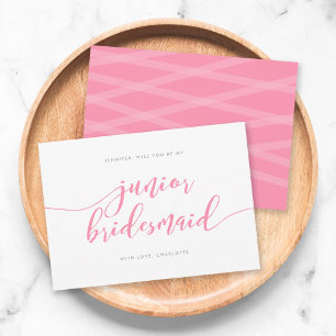 Pink Relax Script Will You Be My Junior Bridesmaid Invitation