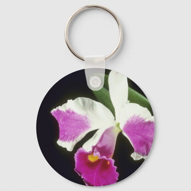 Pink Remo Prada 'Crown' (Laeliocattelaya) flowers Key Ring (Front)