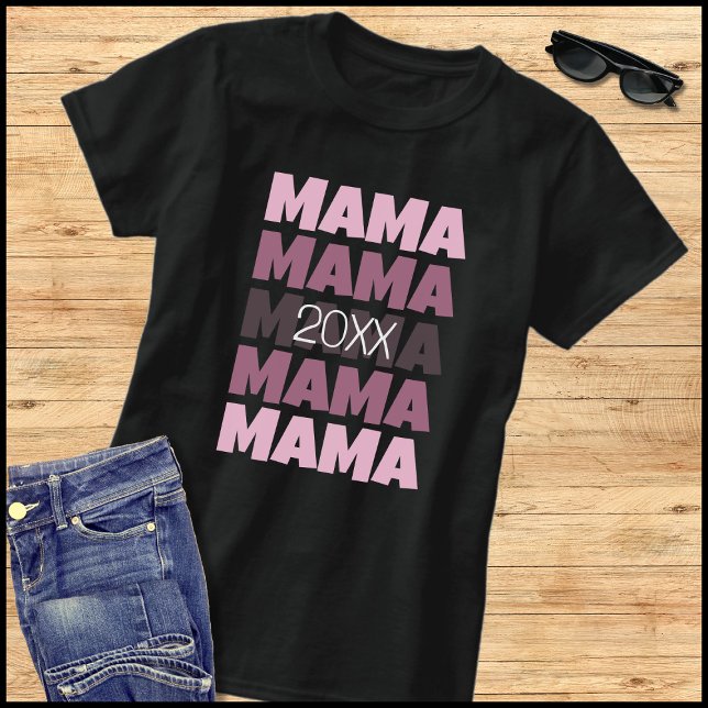 Pink Repeat Typography Promoted To Mama 2026 T-Shirt (Creator Uploaded)