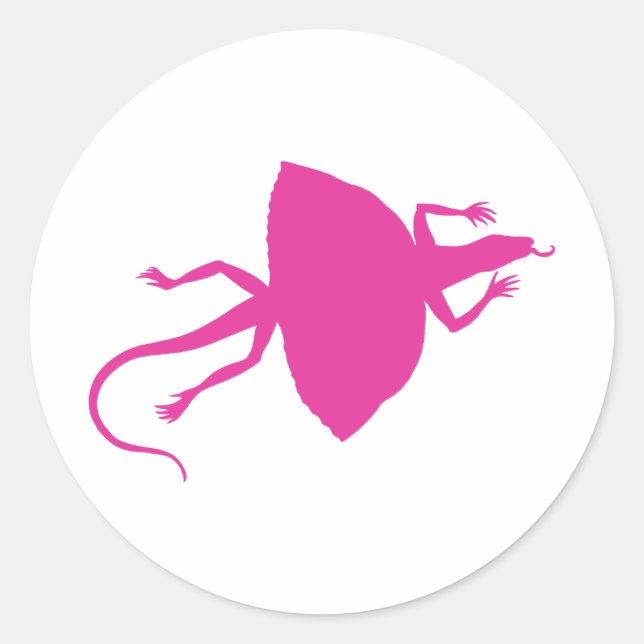 Pink reptile classic round sticker (Front)
