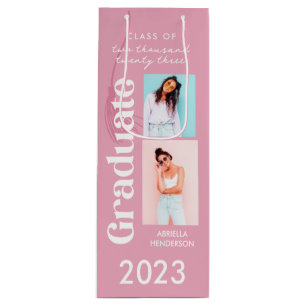 Pink Rero Graduation Gift Wine Gift Bag