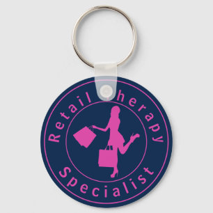 Pink Retail Therapy Specialist Keychain