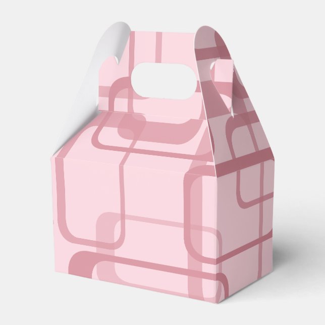 Pink Retro 60's 70's Abstract Pattern Favour Box (Front Side)