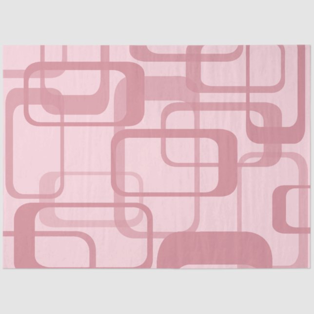 Pink Retro 60's 70's Abstract Pattern Tissue Paper (Front)