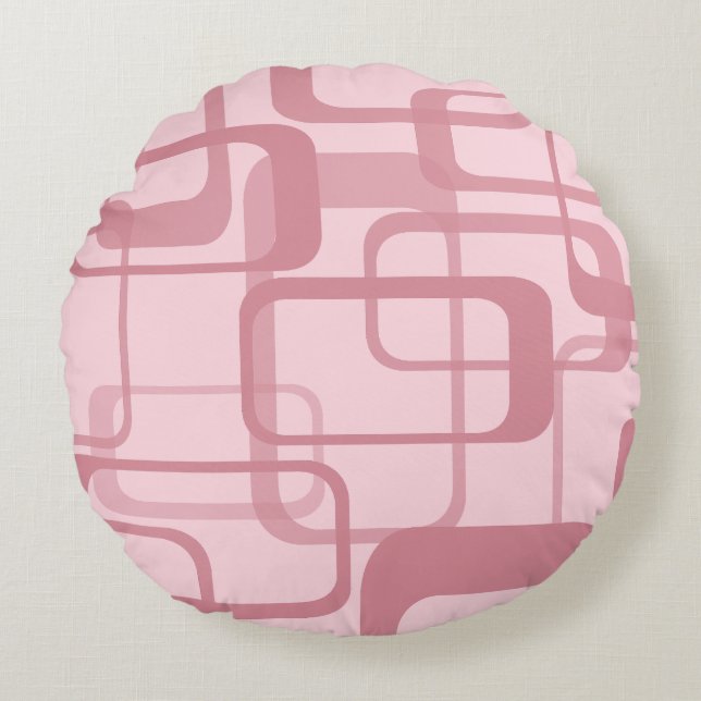Pink Retro Abstract Pattern Round Cushion (Front)