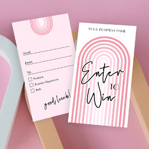 Pink Retro Arch Business Prize Draw Raffle Ticket