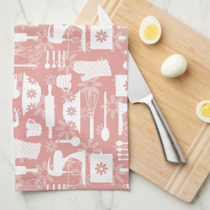 Pink Retro Baking Tea Towel
