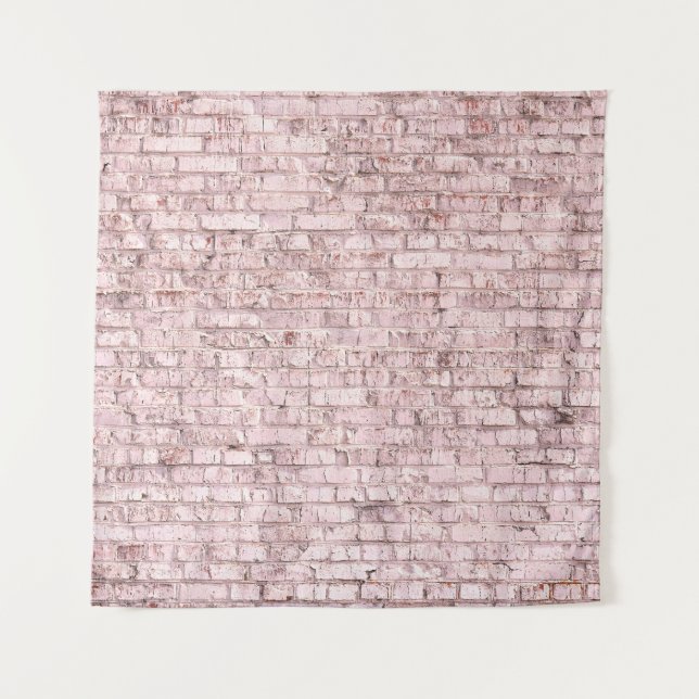 Pink Retro Brick: Saturated Abstract Tapestry (Front)