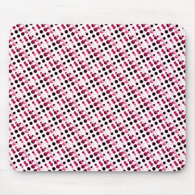 Pink Retro Bubbles Mousepad (Front)
